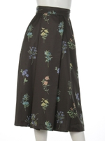 ボタニカルタックスカート/ブラック