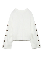 ボタンスリーブプルオーバー/WHT