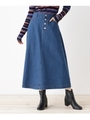 マキシ丈デニムスカート/ブルー(092)