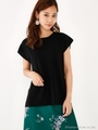 ミラノリブフレンチスリーブニットTOPS/BLK