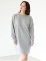 ライン切替スウェットワンピース/杢グレー