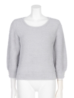 ラメ入りシャギーヤーンPO/ライトグレー