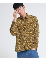 ランダムダイヤプリントシャツ/マスタード(433)