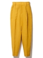 リネン混イージーテーパードパンツ/イエロー