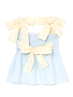 リボンオフショルブラウス/チェック