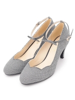 リボンストラップパンプス/チェック(219)