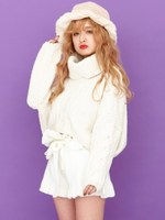 リボンフリルニットショートパンツ/WHT