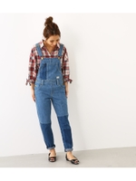 リメイク風 デニム サロペット/BLU