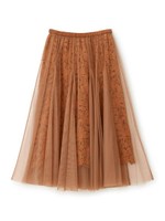 レースセットチュールスカート/ブラウン