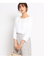 レースヨークシフォンブラウス/ホワイト(001)