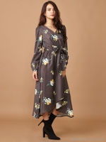 ロングスリーブイレギュラーワンピース/モカ系