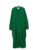 ロングスリットカーディガン/GREEN