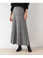 ロングプリーツニットスカート/グレー(312)