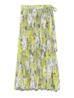 ワッシャーマキシ丈巻きスカート/YEL