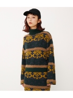 ヴィンテージフラワータートルニットTOPS/NVY