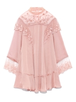 花刺繍ミニワンピ/PNK