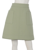 巻き風チェックリバーシブルスカート/グリーン