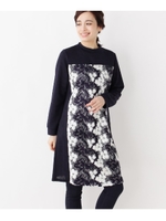 刺しゅうレースニットワンピース/ネイビー(493)