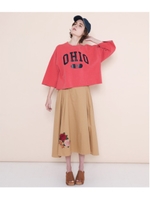 【Factor=】 刺繍入りラップスカート/ベージュ(005)