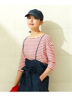 七分袖ゆるシルエットカットソー/レッド系(360)