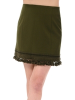 裾タッセル台形スカート/KHAKI