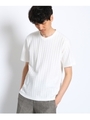 千鳥柄リンクスジャガードTシャツ [ メンズ Tシャツ ]/ホワイト(001)