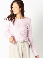 洗えるフラッフィケーブルニット/ピンク