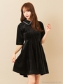 別珍フレアワンピース/ブラック
