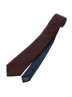 無地×千鳥 ウールシルク混クレリックタイ/ワインレッド(063)
