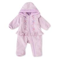 【30%OFF】お花フリル裏起毛2WAYアウターオール