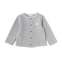 【30%OFF】オーガニックコットン 動物刺しゅう入りキルトカーディガン