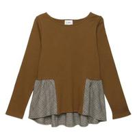 【30%OFF】チェック切り替えTシャツ