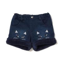 【30%OFF】ネコ顔デザイン裏ボアショートパンツ