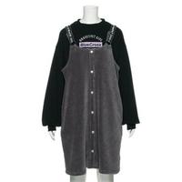 【30%OFF】リブカットソーつきコーデュロイジャンパースカート