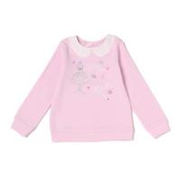 【30%OFF】レース丸衿つきバレエ刺しゅう入り裏起毛トレーナー