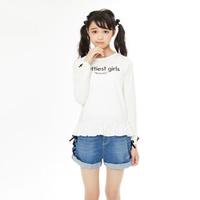 【30%OFF】袖シャーリングリボンTシャツ