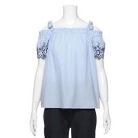 【50%OFF】オフショルダー袖刺しゅう入りブラウス