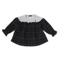 【50%OFF】ペンギン刺しゅう入りチェック切り替えTシャツ