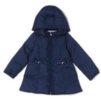 【50%OFF】リボン＆フリルフードつきダウンコート