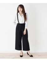 2WAYショルダー紐つきワイドパンツ/ブラック(019)