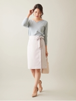 2Wayラップ風タイトスカート/ベージュ