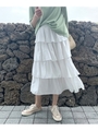 4段フリルティアードスカート/ホワイト