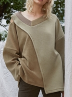 ASYMMETRY BIG PULLOVER/KHAKI