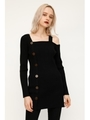 ASYMMETRY SHOULDER トップス/BLK