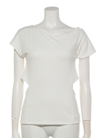 BACK BELT ASYMMETRY TEE/OFF WHITE