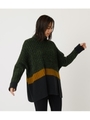 BI-COLOR LOOSE KNIT/柄GRN5