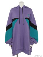 BRAVE DINOSAUR BICOLOR SWITCHED HOODIE/PURPLE