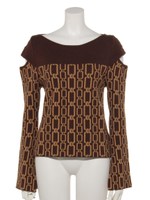 CHAIN JACQUARD KNIT/BROWN×CAMEL