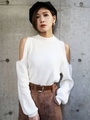CHOKER 2WAY KNIT/WHT