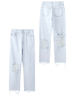 DISTRESSED DENIM PANTS/ライトブルー